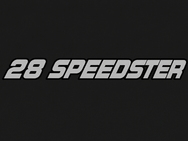 28 Speedster chrome italic wordmark artwork