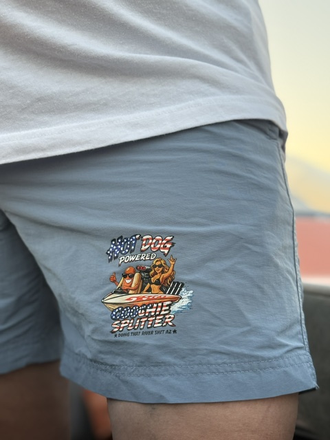 Light blue mens Hot Dog Powered Coochie Splitter shorts
